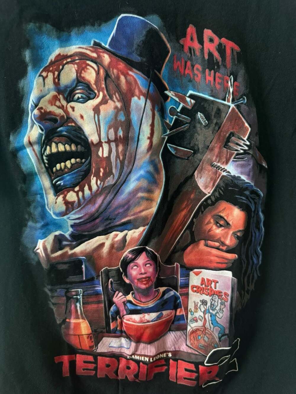Terror Threads Terrifier 2 Art Was Here Art the Clown Graphic T-Shirt Size M - Picture 2 of 4